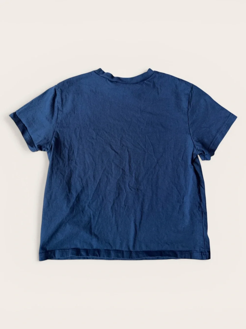Reformation Rowan Crew Tee Midnight Blue Boxy Cotton Top S - Picture 3 of 5